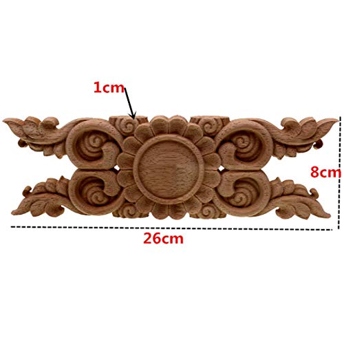 T-Misenosy Apliques Madera Decorativos Antiguos Muebles molduras Naturales calcomanías Figuras Talla Flores decoración Boda 26X8cm