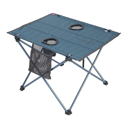 OEX Ultralite Table with Anodised Aluminium Frame, Ultra Lightweight, Durable, Portable, Compact Pack Size, Built in Cup Holders, Ideal for Camping, Festivals & Outdoor Events, Carry Bag, Blue