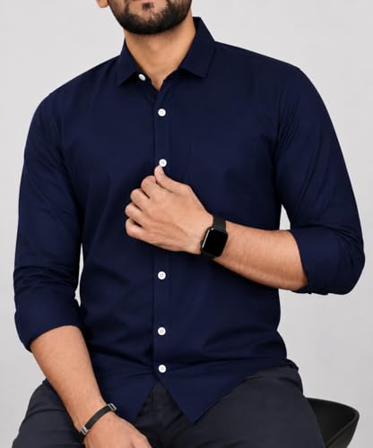 Image of CB-COLEBROOK Men's Casual, Regular Fit, Solid Colour, Lightweight, Button Down, Casual Wear, Shirt with Pocket. Suitable for Office & Casual Use