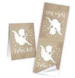 Schöne lange Engel shabby chic Weihnachtssticker - Papieraufkleber zum Geschenke verpacken und verzieren. Die sog. Banderolen können auch in der Mitte auseinandergeschnitten werden und man kann damit noch die Weihnachtsgeschenke weiter verzieren.