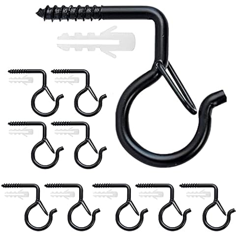 Anvin Q-Hanger Wall Mount Hanging Hooks Easy Release Screw Wire Wall Plant Hooks Home Christmas Light Hook with Safety Buckle for String Lights Plant Bracket New Year Party Outside Decoration Cover