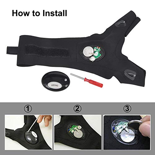 Mylivell LED Flashlight Glove Outdoor Fishing Gloves with Stretchy Strap Screwdriver for Repairing Cars Night Running Fishing Camping Hiking in Dark Place (Left) - Thumbnail 2