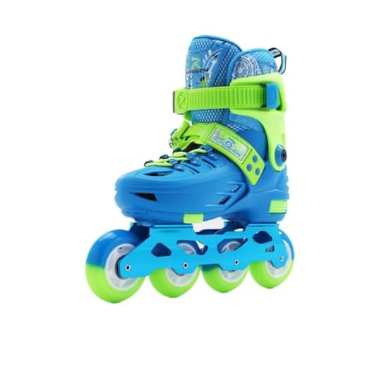 Castrap Patins em linha infantis para meninas, meninos, jovens e adultos, lâminas ajustáveis, patins quadriciclos para homens e mulheres, patins em linha ao ar livre (azul, M: 32-35)