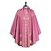COSDREAMER Church Catholic Priest Chasubles Vestments Robe Chasuble Mass Robe with Pastor Stole (Pink)