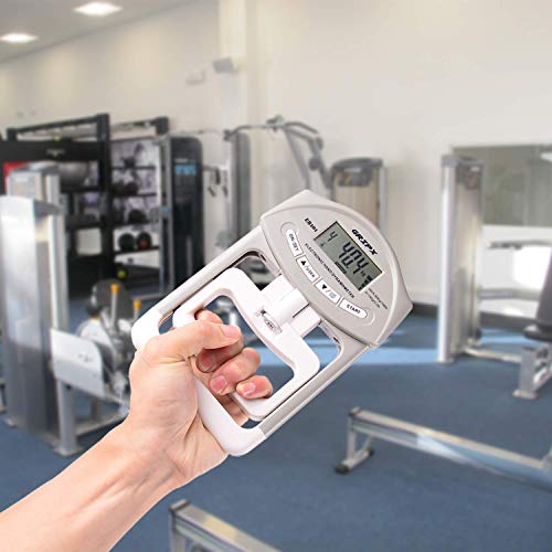 Digitaler Handdynamometer Griffstärke-Messgerät Automatische Erfassung der elektronischen Griffkraft 198 Lbs / 90 Kgs, Grau