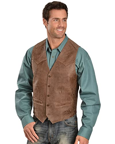 Scully Men's Western Lamb Vest Brown 48 R US