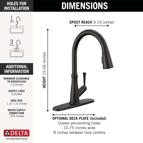Delta-Faucet-Westville-Matte-Black-Kitchen-Faucet-Black-Kitchen-Faucets-with-Pull-Down-Sprayer-Kitchen-Sink-Faucet-Faucet-for-Kitchen-Sink-Magnetic-Docking-Spray-Head-Matte-Black-9110-BL-DST
