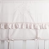  www.mylovelyhomeshop.de Mathilde Zement Weiss Bestickt Raffgardine ca. 140cm Breite x120cm Länge Gardine Raffrollo Landhaus Shabby Chic Vintage Franske Leinenoptik Ornament
