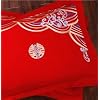 KIRYU Chinese Traditional Red Sheet Asian Bedding Dragon and Phoenix Bird Embroidery Duvet Cover Sets,100% Cotton Embroider Luxury Wedding Decoration (G, Queen)