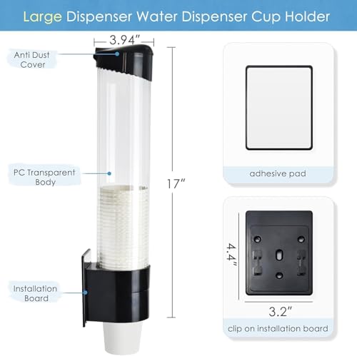 Distributeur de gobelets transparent bouton One Touch pour maison