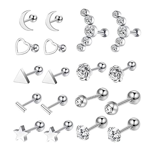 Conjunto de de 18 peças, de de de aço inoxidável moda presentes flatback de orelha, para homens