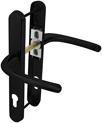 Ultra UPVC Door Handle Sprung 92PZ 215mm Screw Centres Double Glazing Pair Set (Black)