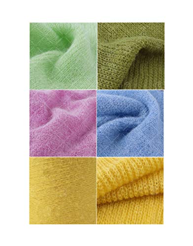 6 Balls Angora Mohair Wool Yarn Soft Fingering Baby Mohair Cashmere Hand Crochet Yarn For Knitting Diy Scarf Sweater Thread Yarn 300G (A Ice Blue) #TOP7