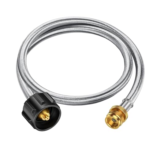 Image of 4ft Propane Hose Adapter 1lb to 20lb, 20lb to 1lb Converter, for 5 lb to 40 lb Propane Tanks Adapter Hose 20 lb to 1 lb for Weber Q Grill /Coleman Stove /Blackstone Griddle /Buddy Heater /Weber Traveler