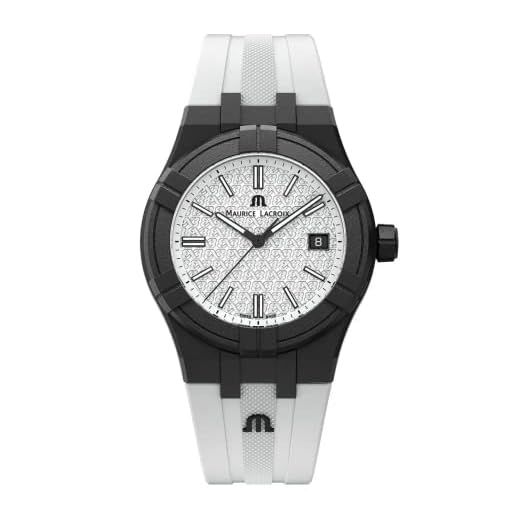 Maurice Lacroix AI2008-00YZ1-000-0 Aikon Tide Special Edition FIBA Reloj blanco y negro para hombre, Blanco