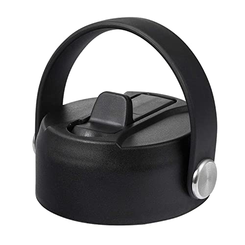 Straw Lid for Hydroflask | Lids with Straw for Hydro Flask 12 16 18 20 32 40 oz Wide Mouth Bottles | Replacement Cap Water Bottle Accessories | Black BPA-Free Sip Top