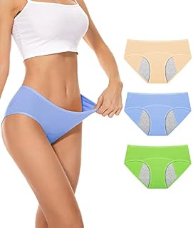 PULIOU Women Underwear,Period Pants,pad needed,Added Security,Leakproof,Menstrual Underwear,Heavy Light Flow,Extra Protection Pack of 3