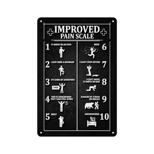 Vintage Metal Sign - Improved Pain Scale Funny Poster -