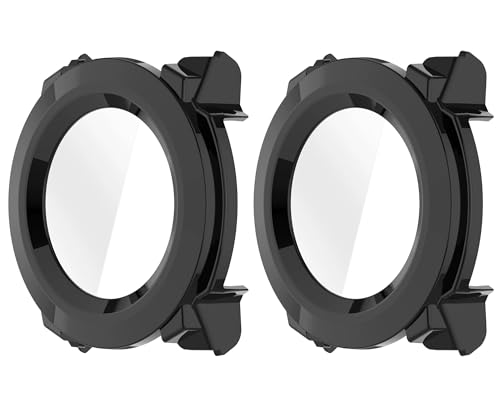 SHEAWA for Garmin�K�[�~�� instinct 3 45mm �P�[�X �J�o�[ 2�Z�b�g PC+�����K���X�t�B���� �S�ʕی� 9H�d�x ��̌^�ی�P�[�X �ی�J�o�[ �ϏՌ� �A�N�Z�T���[ (�u���b�N)