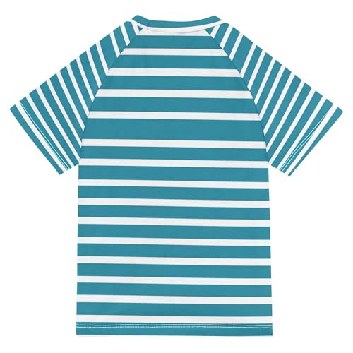 Stripe Blue Girls Bathing Suit UV Protection Work Out Clothes Swimwear Beach Tops 3T2