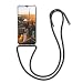 Produktbild kwmobile Necklace Case kompatibel mit Samsung Galaxy M20 (2019) - Hülle Silikon mit Handykette - Band Handyhülle Transparent Schwarz
