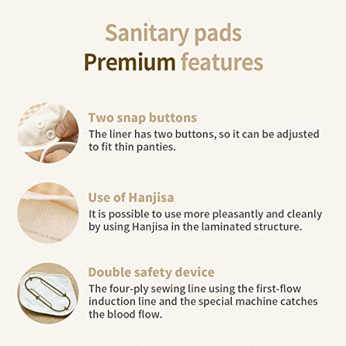 Think Eco [Original Natural Brown] Organic Reusable Cotton Daily Panty Liners Without Waterproof, Three Pads Set [3-Pads] (Original, Daily Panty Liner_Xxs 3P) #TOP2