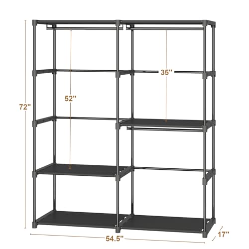 Almacenamiento para dormitorio MOGELAFOO negro de 54.5 pulgadas de ancho 6
