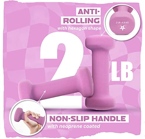 Yes4All Exercise Amp Fitness Ibs Yes4All Non Slip Hexagon Neoprene Dumbbells 2Lbs Neoprene Dumbbell Set For Muscle Toning Stren, A-Purple-2 Lbs (Pair), 2 Pair Us #TOP2