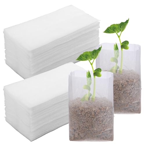 100 PCS Nursery Grow Bags, 6.3 X 2.7 in Non-Woven Fabric Seedling Bags, Nursery Grow Planting Bag for Greenhouse Supplies, Vegetables, Fruits, Saplings Tree