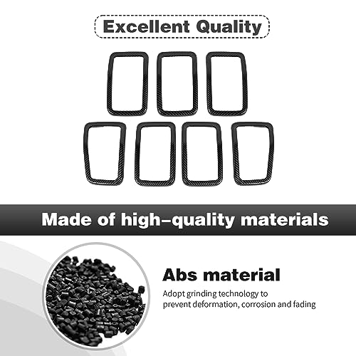 Image of CheroCar for Jeep Cherokee Front Grille Cover Grill Frame Trim Inserts Fits for 2019-2025 Jeep Cherokee,Carbon Fiber