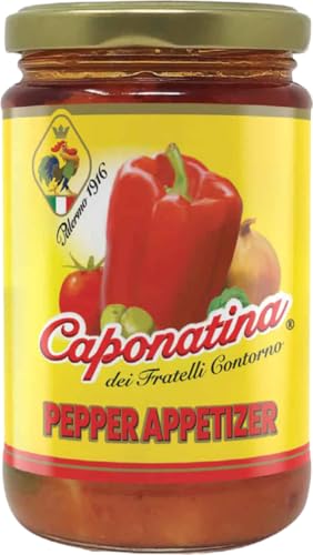 Contorno Pepper Spread (10.6 oz) – Sicilian Caponatina Antipasto for Bruschetta, Pasta & Charcuterie, Natural, Vegetarian, Ready to Eat Italian Appetizer (1 Pack) - image 1