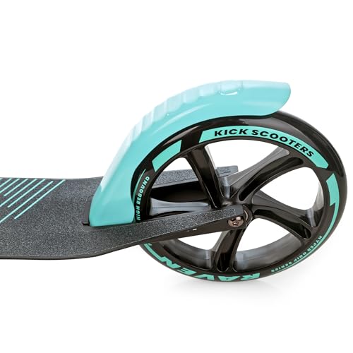 Raven - Monopattino Per Bambini, Adulti - Scooter - Monopattino - Pieghevole, Regolabile, Tracolla Per Il Trasporto, Campanello - Illusion Mint Con Freno A Mano, Ruote Da 200 Mm - 8