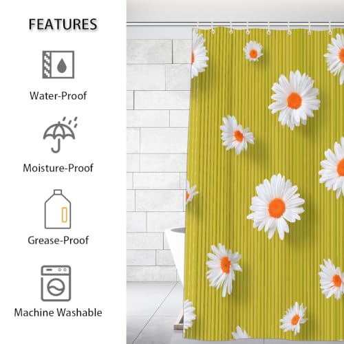 Rideau de douche imperméable fini les flaques d'eau tissu polyester lavable - 3