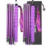KHEALING トレッキングポール カーボン 折畳み【超軽量110g/120g/130G】炭素繊維 登山 ポール 5節 2本セット 110/120/130 cm ハイキングポール 滑り止め コンパクト 遠足 登山用品 徒歩 キャップ 吸湿発散性に 収納バッグ付 男女兼用 オフロード(人気登山ブロガー絶賛推薦！) (むらさき（120cm）)