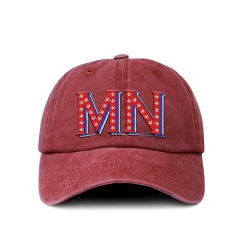 Soft Baseball Cap Embroidered Minnesota Red Stars Mn Minnesotan North Gopher Vintage Hats Washed Cotton Design Only