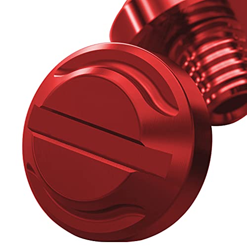 Image of 4pcs Motorcycle Red Mirror Hole Plugs 2 Regular+2 Reverse M10x1.25 (Red, M10>2 regular + 2 reverse)
