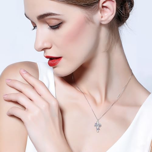 S925 Sterling Silver Butterfly Cremation Jewelry Cross Urn Necklaces for Ashes for Women Memorial Jewelry Ashes Pendant for Human Pet Infinity Ashes Holder Keepsake Necklace for Ashes of Loved Ones4