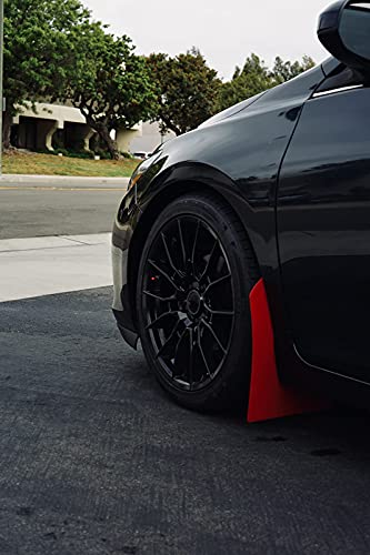 Rulline Car Mud Flaps Universal Fit Red Splash Guards (4 Pack) With 20 Pieces 6Mm Fastener Rivet Clips #TOP7