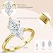 LOIPURI 4CT Marquise Cut Moissanite Engagement Ring for Women, D Color VVS1 Clarity 14K Gold Plated Solitaire Wedding Rings, Promise Anniversary Rings Gift, Size 10