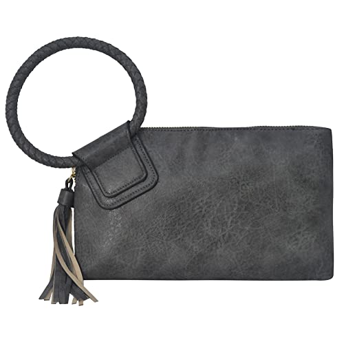 Image of NGIL Faux Leather Mini Wristlet Purse | Women's Handbag, Fashion Wristlet Wallet, Compact Everyday Purse with Fringe Tassel