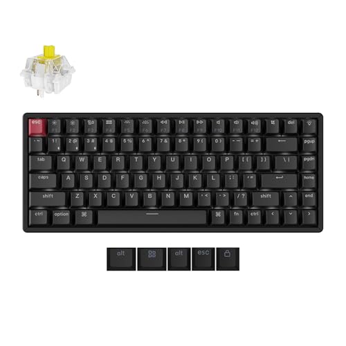 Image of Keychron K2 75% Layout QMK Wireless and Wired Options Mechanical Keyboard Super Banana Switch, White Backlight Aluminum Frame with Shine-Through Double-Shot PBT Keycaps for Mac Windows-Version 3