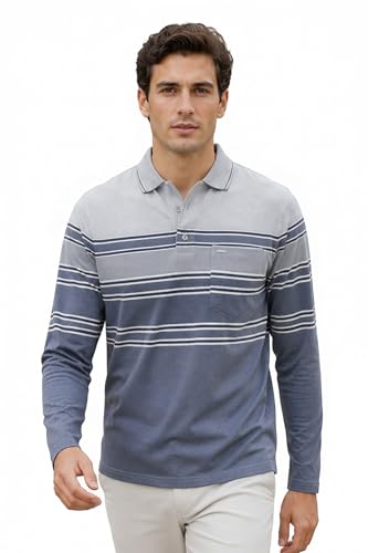 Image of Full Sleeve Polo T Shirt for Men Cotton with Pocket and Collar - Regular Fit Tshirt