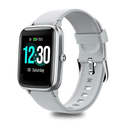 Smartwatch, fitnessarmband, full pekskärm, 5 ATM vattentät, kvinnor, män, smartklocka för Android IOS, fitnessklocka med pulsmätare, sömnmonitor, stoppur, musikstyrning, sportklocka, aktivitetsarmband grå