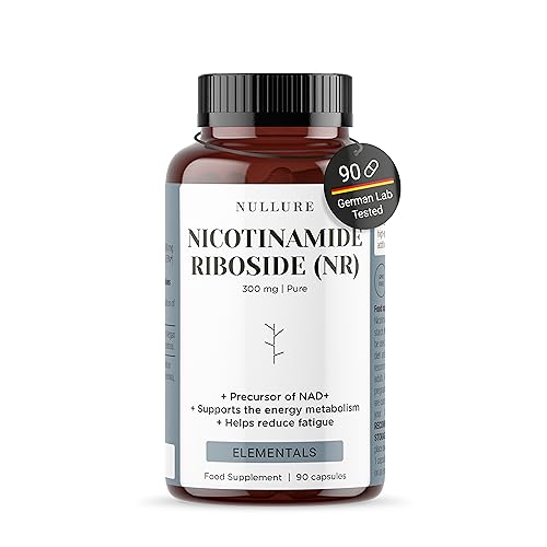 Nicotinamide Riboside (NR) Nullure | NAD Precursor + | 300mg German Lab Tested | Vegan | Antifatigue · Anti-Age · Metabolism · Energy | NMN Alternative | 90 Capsules (3 Months)