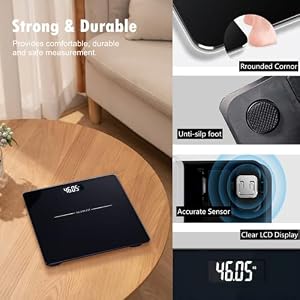 NUTRI FIT Digital Bathroom Scale for Body Weight Loss Watchers Jet Black — photo 6 of 6