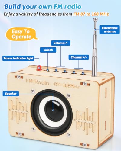Poraxy Science Kits for Kids Age 8-12 12-14, STEM Kits 8-10, Build Your Own FM Radio Kit, Electronic DIY Experiment Engineering Building Project, Toys Gifts for Teen Boys Girls 9 11 13 15 16+ - Image 4