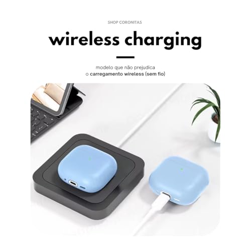 Capa Capinha de Silicone Cores Vivas para Airpods 4 (Azul)