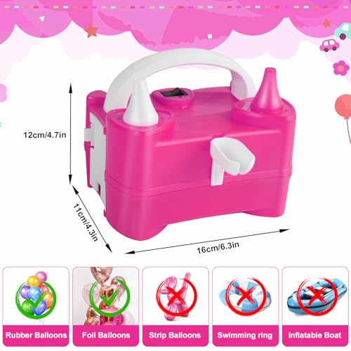 HUIYOPU Pompa per Pallone Elettrica, Pallone Gonfiatore Portatile a Doppio Ugello per Festa di Nozze Celebrazione Compleanno Decorazione - 2