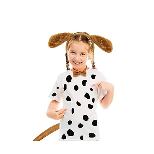 3 pieces dog costume set dog ears headband tail and bow tie animal fancy dress dog costume kit party accessories for halloween,birthday,christmas,cosplay dress up party decorations - image 6