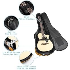 Housse de guitare en tissu Oxford épais rembourré avec boucle de suspension et sangle de cou Motif toile d’araignée Orange 101,6 cm, Multicolore., 42.9×16.9×4.7 in, Sac de transport tendance pour - Les Beatles, Paul McCartney, John Lennon, RIngo Starr, George Harrison Housse de guitare en tissu Oxford épais rembourré avec boucle de suspension et sangle de cou Motif toile d'araignée Orange 101,6 cm, Multicolore., 42.9x16.9x4.7 in, Sac de transport tendance pour – Image 2